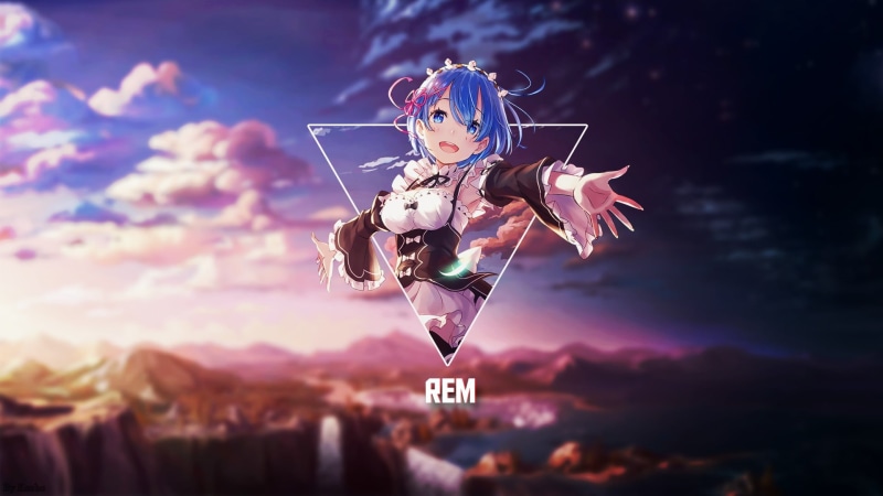 outdoors, Novels, no people, sky, manga, day, art and craft, nature, sunset, Re Zero, creativity, digital composite, Rem, toy, anime, picture-in-picture