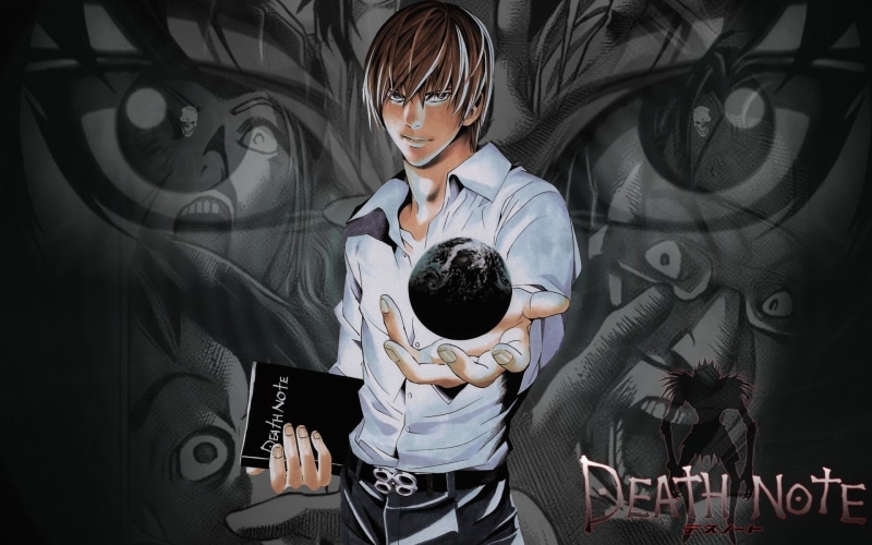 casual clothing, light, high angle view, Death Note, leisure activity, yagami, boys, one person, three quarter length, note, innocence, furniture, front view