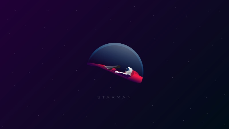 starman, minimalistic, vector, 2K