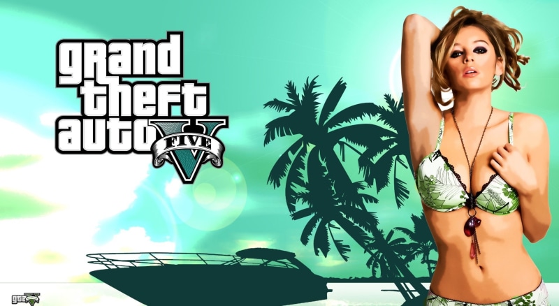 portrait, young adult, beauty, clothing, 1080P, hair, Grand Theft Auto, indoors, Games, v, grand, beautiful woman, auto, hairstyle, cocktail