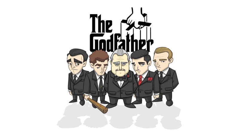 The Godfather, Cartoon, Vito Corleone, 1080P