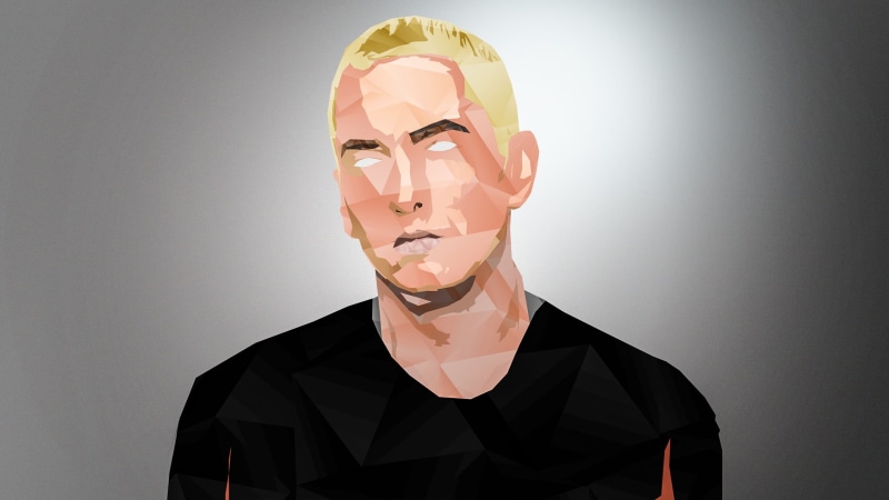 digital, shadyxv, Marshall Mathers, studio shot, headshot, portrait, body part, human face, singer, rap , young adult, wall - building feature, art, Eminem