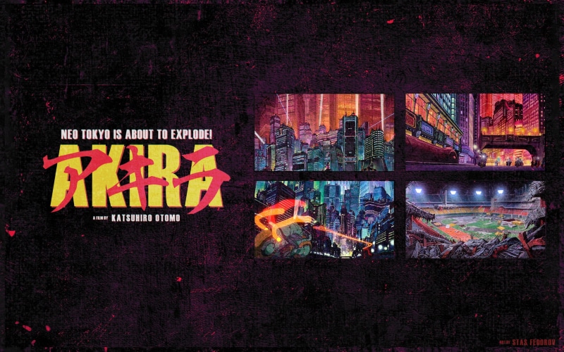 digital art, anime, typography, katsuhiro otomo, Akira, 1080P, Photoshop, fan art, texture