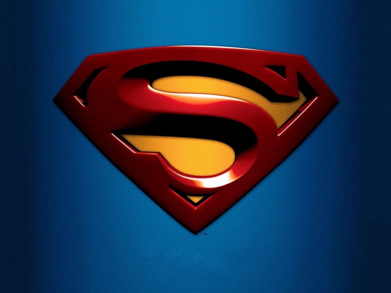 sign, metal, logo, man made, backgrounds, man made object, shiny, love, red, symbol, communication, blue, heart Shape, Superman Logo, studio shot, indoors