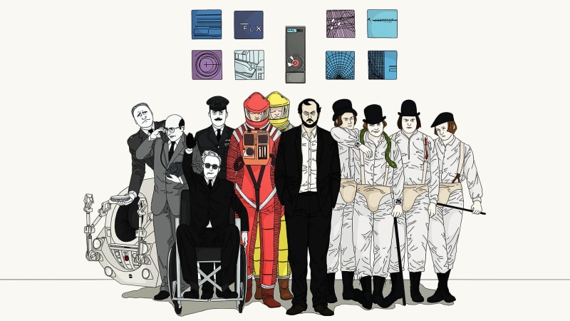 full length, 1080P, Buck Tugdirson, government, white background, people, movies, illustration, standing, A Clockwork Orange, Dr. Strangelove, Frank Poole