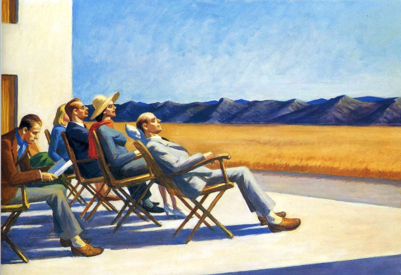 mountains, People In The Sun, Edward Hopper, genre, stay, people, picture, 1080P