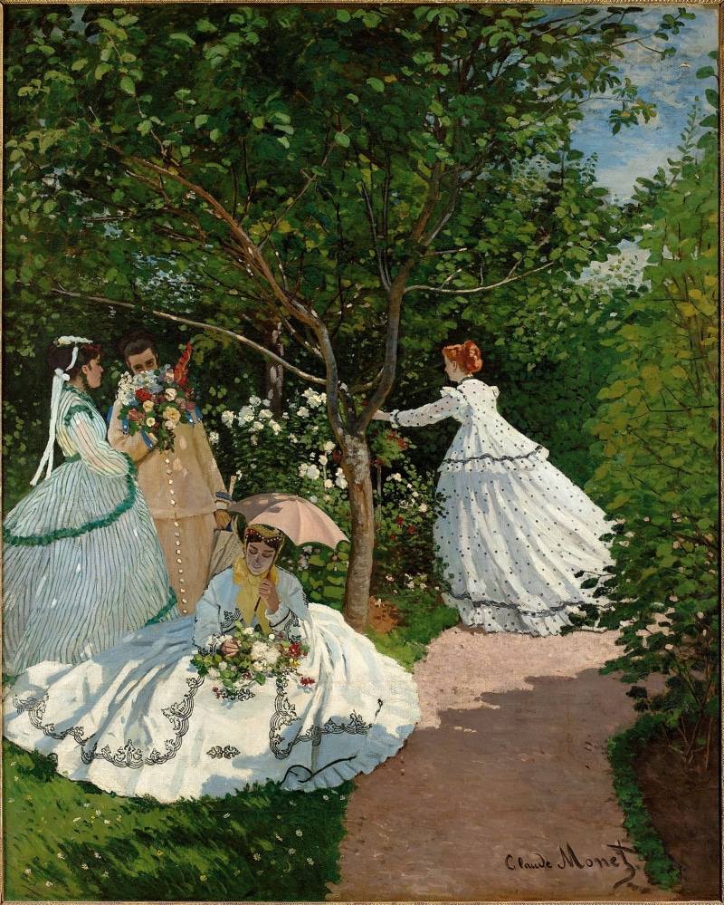 oil painting, 1080P, Claude Monet, artwork, Femmes au jardin
