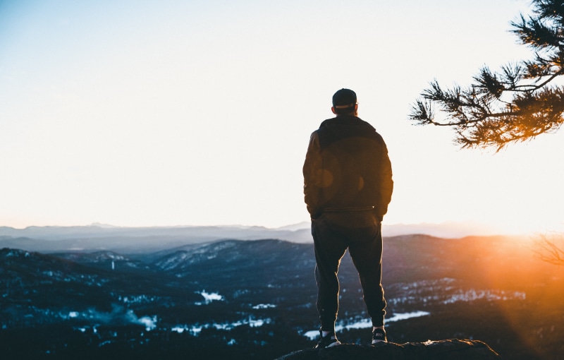 men, man, adults only, rear view, rock, daytime, travel, scenics - nature, full length, people, outdoor, one man only, adult, sunlight, mid adult men, mountain range