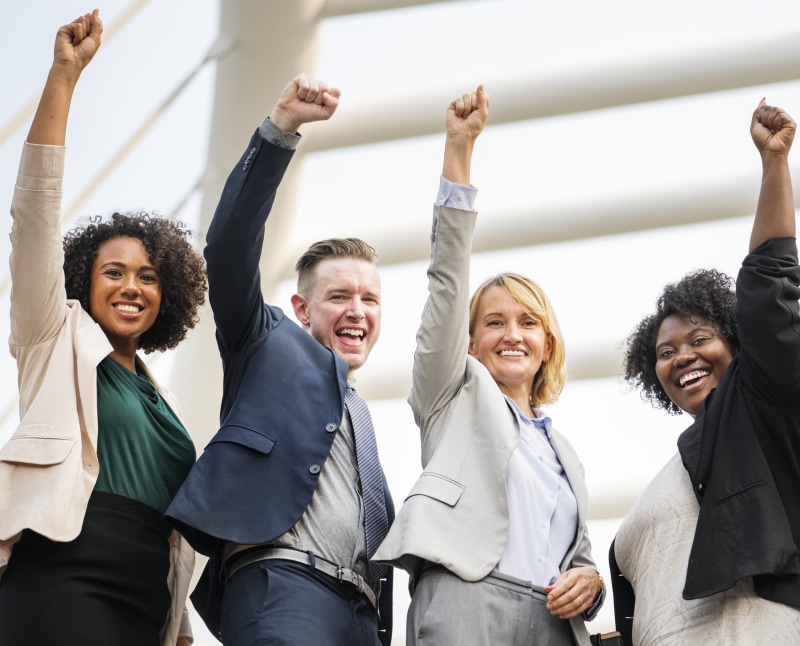 city center, corporate, body part, cheerful, bridge, women, successful, happiness, human limb, hands, emotion, success, businessmen, hand, excitement, meeting