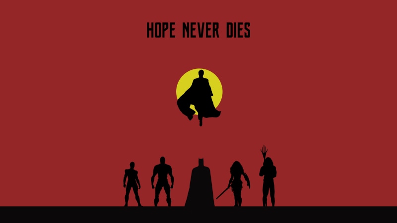 Hope Never Dies, 8K, Batman, league, 4K, Flash, Cyborg, 8K, Minimal, justice, Superman, Wonder Woman, Justice League, Aquaman, heroes
