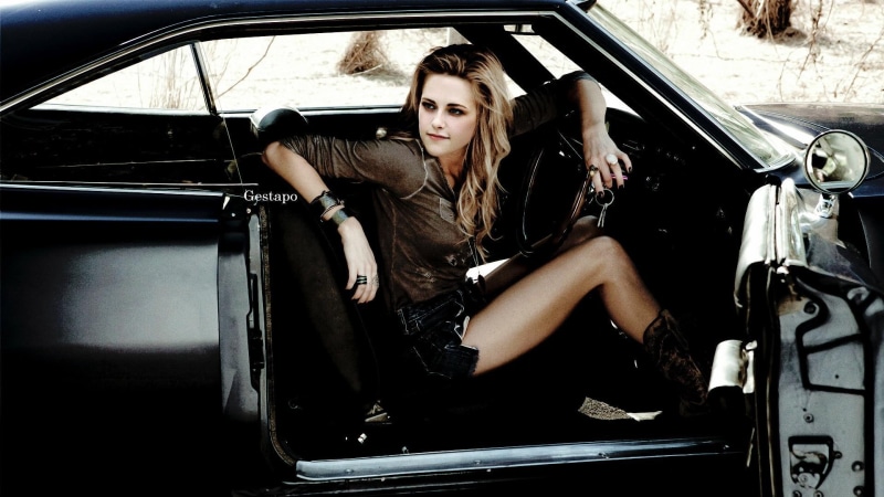 1080P, stewart, girl, kristen stewart, car, kristen