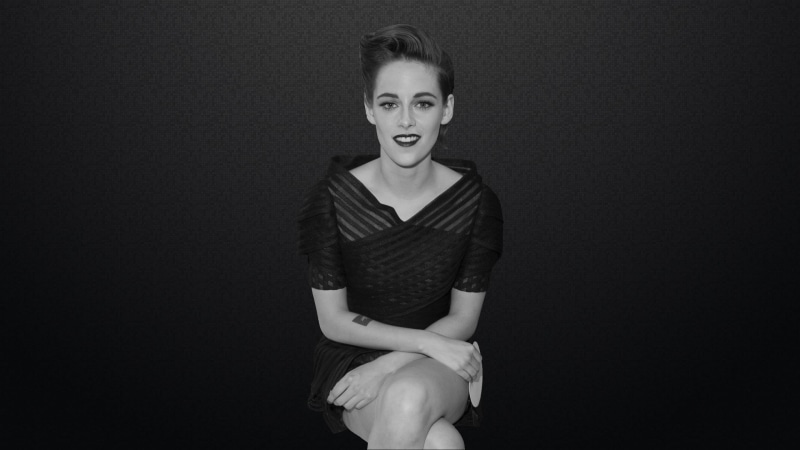 fashion, women, indoors, black background, smiling, hairstyle, sitting, young women, front view, lifestyles, young adult, 2K, Kristen Stewart, stewart