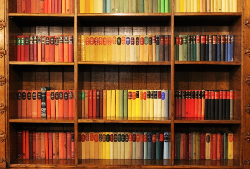 large group of objects, in a row, abundance, bookshelf, filled, book, variation, textbook, backgrounds, library, bookcase, choice, 4K, indoors, multi colored