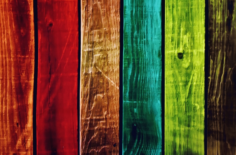 5K, wood, wall - building feature, vibrant color, textured, pattern, no people, green color, red, brown, color, wood planks, textured effect, painting