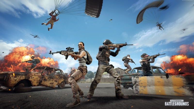 pubg, nature, sky, mode of transportation, full length, communication, aggression, battlegrounds, smoke - physical structure, group of people, 4K, cover