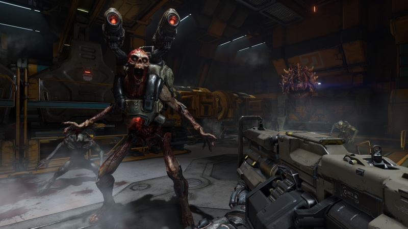 occupation, holding, digital, Doom 4, game, protection, industry, first-person shooter, real people, indoors, video games, Id Software, black