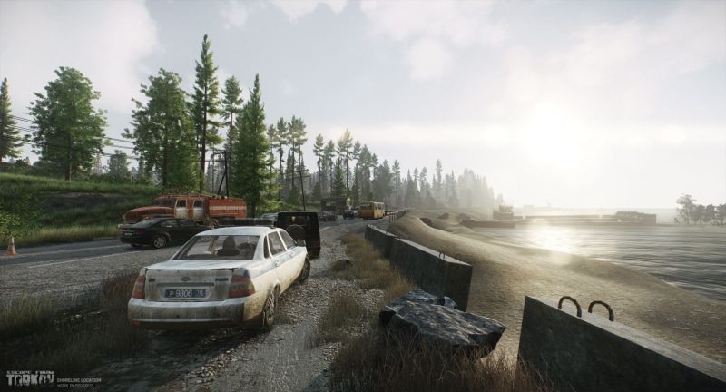 1080P, outdoors, land, land vehicle, War Game, no people, tree, transportation, cloud - sky, Escape from  Tarkov, architecture, first-person shooter, plant