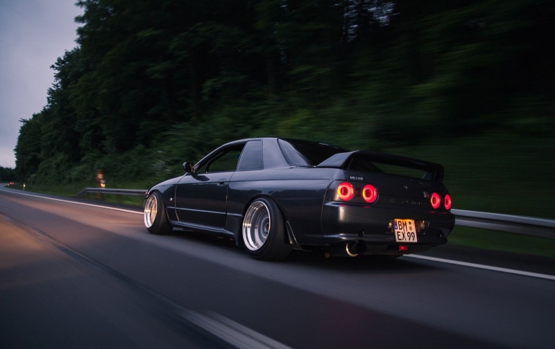 nature, Speedhunters, Nissan, Midnight, Japan, forest, Germany, Evening, BBS, Nissan GT R R32, Nissan Skyline R32, Headlights, street, JDM, portrait, StanceNation
