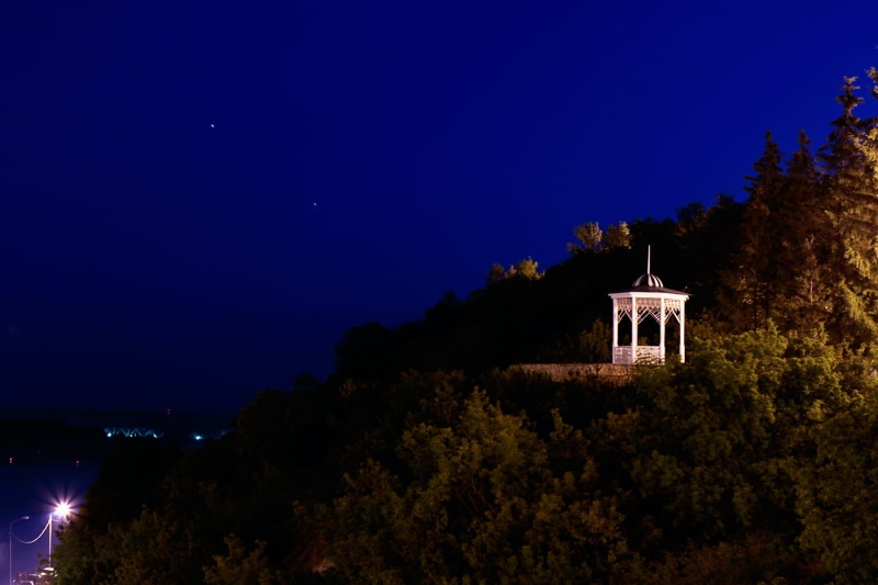 no people, built structure, plant, forest, full moon, midnight, park, tree, lamp, outdoors, star - space, wood, evening, street, space, moon, architecture