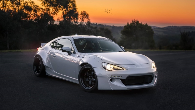 Rocket Bunny, Toyobaru, white cars, JDM, Toyota, Japanese cars, tuning, 1080P, front angle view, Toyota GT-86