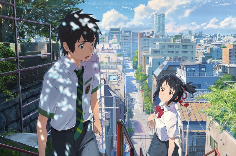 tachibana taki, na, city, street, anime, wa, your name, tachibana, mitsuha, miyamizu, kimi no na wa, kimi, taki, 4K, miyamizu mitsuha, name