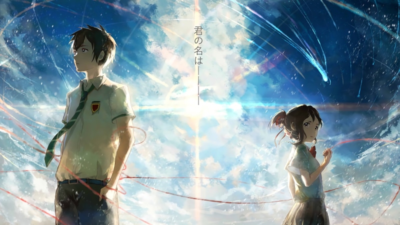 happiness, 1080P, Taki Tachibana, representation, low angle view, nature, fun, girls, standing, communication, togetherness, blue, young Adult, human representation