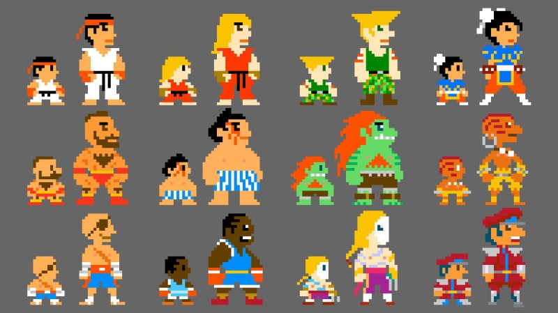 video games, fighter, bit, 8, blanka, 720P, ryu, ken, guile, hd, street, capcom