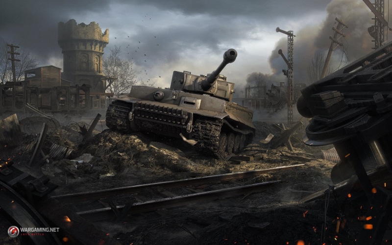 digital composite, illustration, 1080P, video games, sky, damaged, pollution, car, destruction, World War II, nature, transportation, panzer, industry