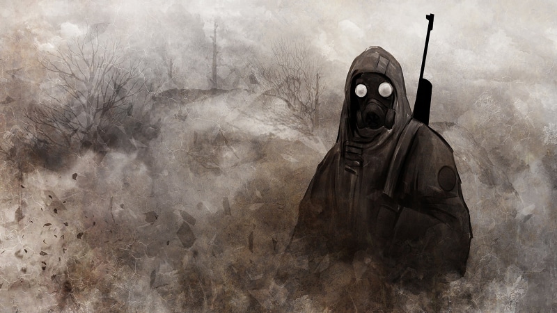 2K, mask, people, S.T.A.L.K.E.R., gas masks, video game art, digital