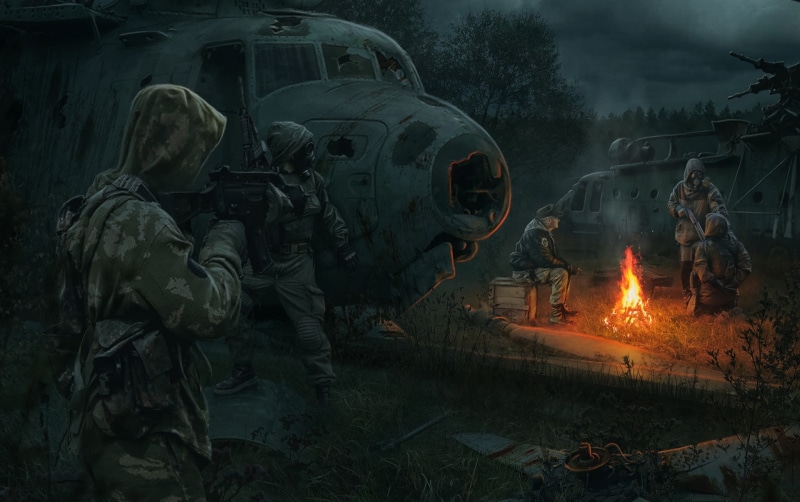 dump, Chernobyl, art, soldiers, Stalker, stalkers, 1080P