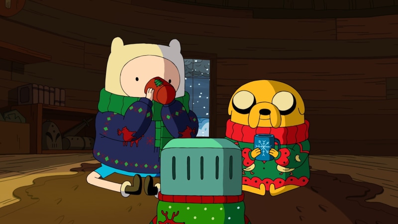 male likeness, communication, illustration, christmas, celebration, creativity, Jake the Dog, night, indoors, jake, 1080P, toy, Adventure Time, table