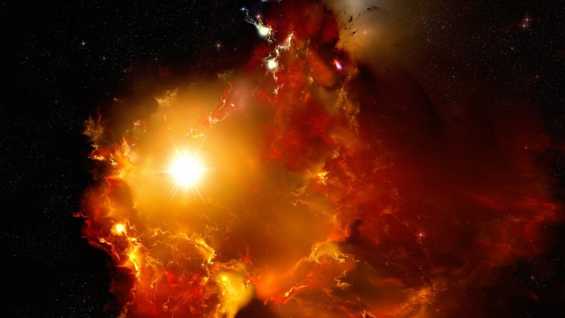 night, black, celestial body, digital, universe, star - space, science, fractal, sky, glow, power in nature, beauty in nature, exploding, explosion, color