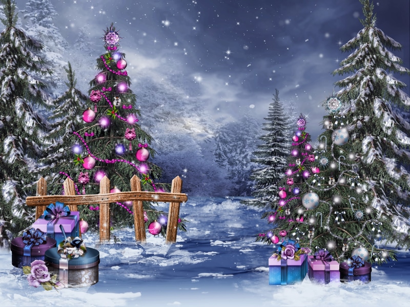 4K, balls, snow, tree, boxes, christmas, winter, toys, gifts, magic, beads
