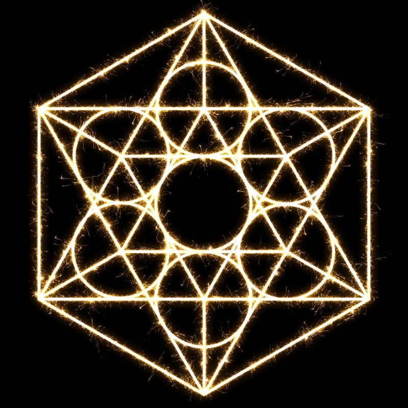 sacred geometry, mystical, yellow, neon, bright, edges, geometric shape, design element, design, illuminated, symbol, brightly lit, 4K, studio shot, energy