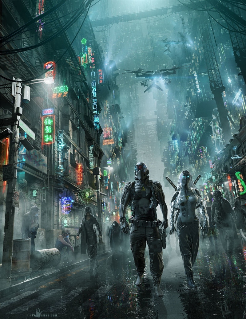 water, game, men, built structure, science fiction, government, adult, building, cyberpunk, digital art, armed forces, clothing, city, security, communication