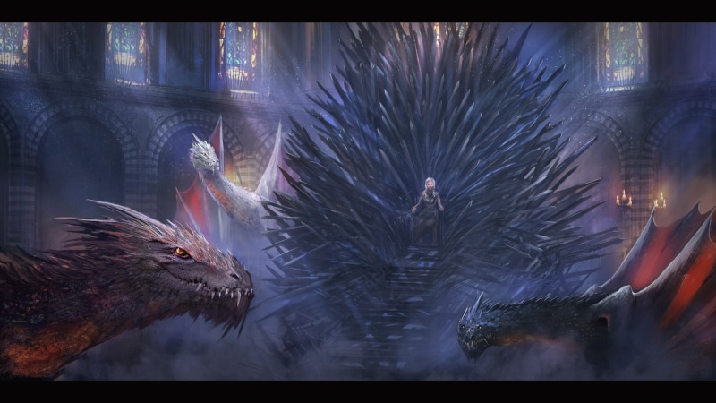 hd, fantasy, drawing, fire, song, game, thrones, 1080P, and, daenerys, dragon, ice, targaryen