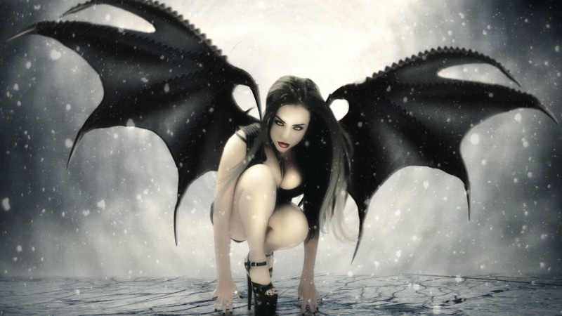 darkness, mysterious, wing, vampire angel, dark angel, vampire, wings, fictional character, artwork, mythical creature, mystic, 4K, fantasy art