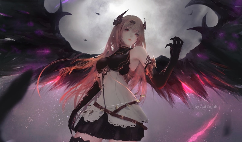 Granblue Fantasy, Dark Angel Olivia, Angel, 1080P, Anime, Wings, Horns