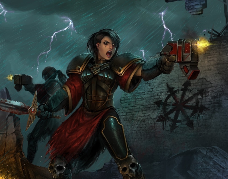young adult, outdoors, built structure, one person, Warhammer, illuminated, architecture, sitting, Warhammer 40k, nature, representation, human representation