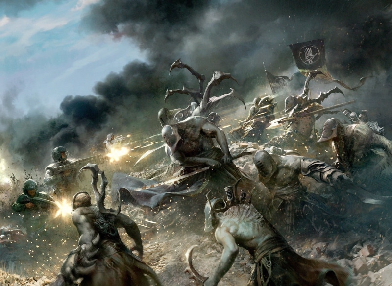 Dark Eldar, day, no people, cloud - sky, male likeness, creativity, Warhammer 40,000, Warhammer, water, statue, sky, warrior, human representation