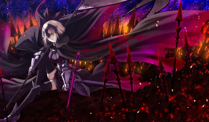 night, no people, illuminated, event, decoration, Jeanne darc alter, armor, clothing, Fate Series, outdoors, blonde, arts culture and entertainment, cape