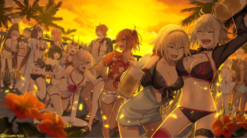 Medb (Fate/Grand Order), Osakabehime (Fate/Grand Order), BB (Fate/Extra CCC), Katsushika Hokusai (Fate/Grand Order), Mysterious Heroine X, Jeanne dArc Alter