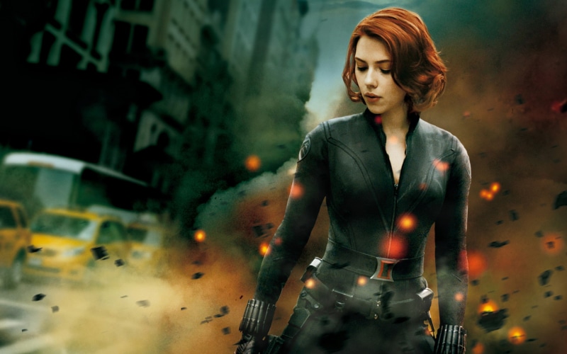 johansson, avengers, widow, black, scarlett, 1080P