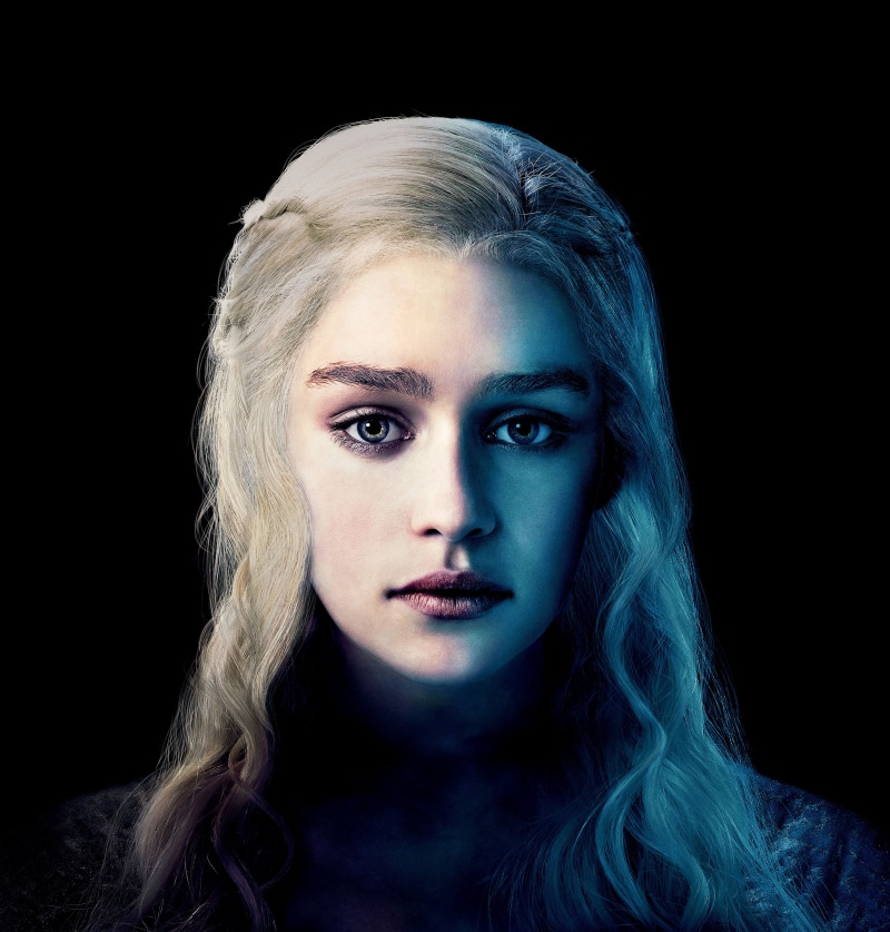 hair, black background, adult, fashion, beautiful people, Game of Thrones, blond hair, Emilia Clarke, portrait, 2K, beauty, front view, Daenerys Targaryen