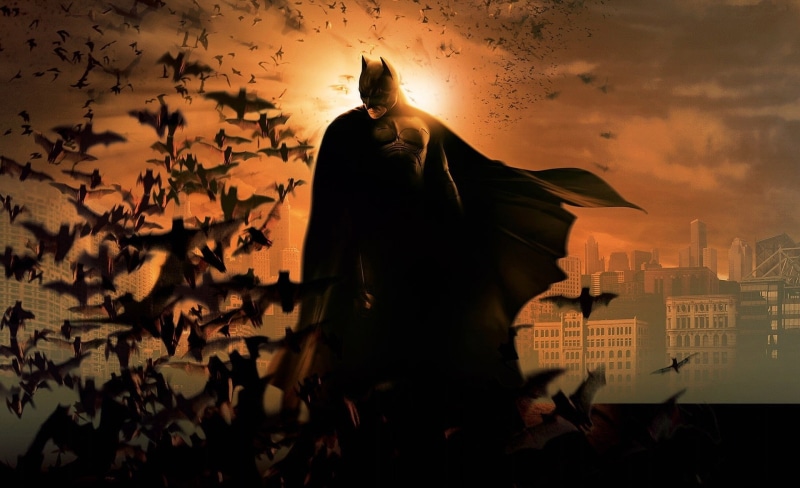 sunset, comics, batman 3, standing, building, sky, knight, skyscraper, Movies, digital composite, human arm, built structure, office building exterior
