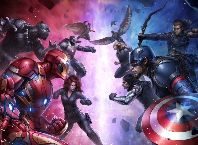 young men, real people, men, Captain America, young adult, illustration, water, arts culture and entertainment, lifestyles, heroes, Iron Man, indoors, 1080P