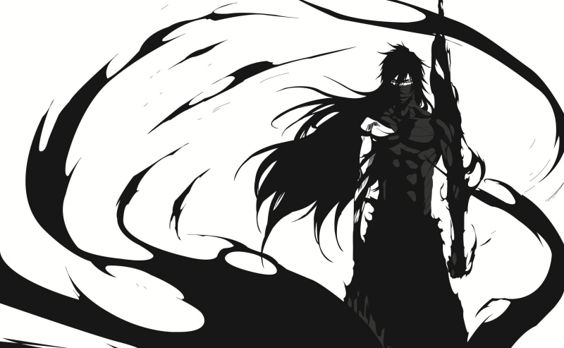 front view, three quarter length, art and craft, real people, creativity, fashion, one person, hairstyle, women, sky, young adult, bleach kurosaki ichigo final getsuga tenshou mugetsu