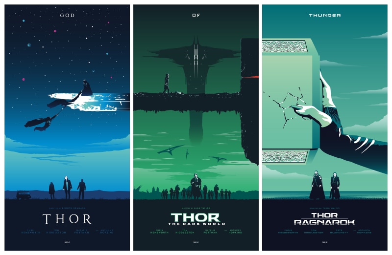 4K, poster, Mjolnir, Marvel Cinematic Universe, Thor, Marvel Comics, movie poster, Ragnarok, Hela, Loki, Malekith, collage, movies, Thor : Ragnarok