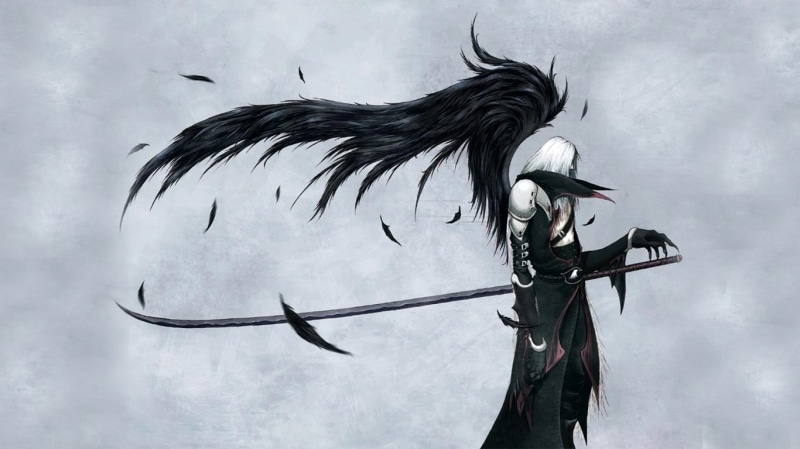 animals in the wild, nature, animal themes, sky, outdoors, animal, male, spread wings, mid-air, anime, animal body part, character, day, Final Fantasy VII