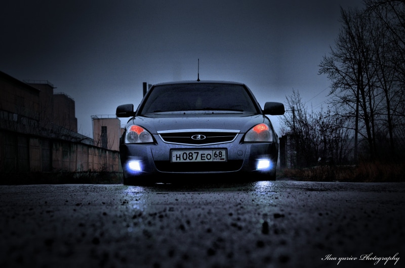 dark, motor vehicle, sign, warning sign, gray, night, reflection, Prior, urban Scene, Lada, traffic, nature, land Vehicle, speed, Priora, driving, machine